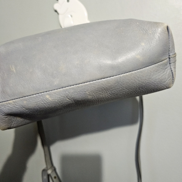 Madewell distressed Gray Leather crossbody Tote Bag - Picture 11 of 13